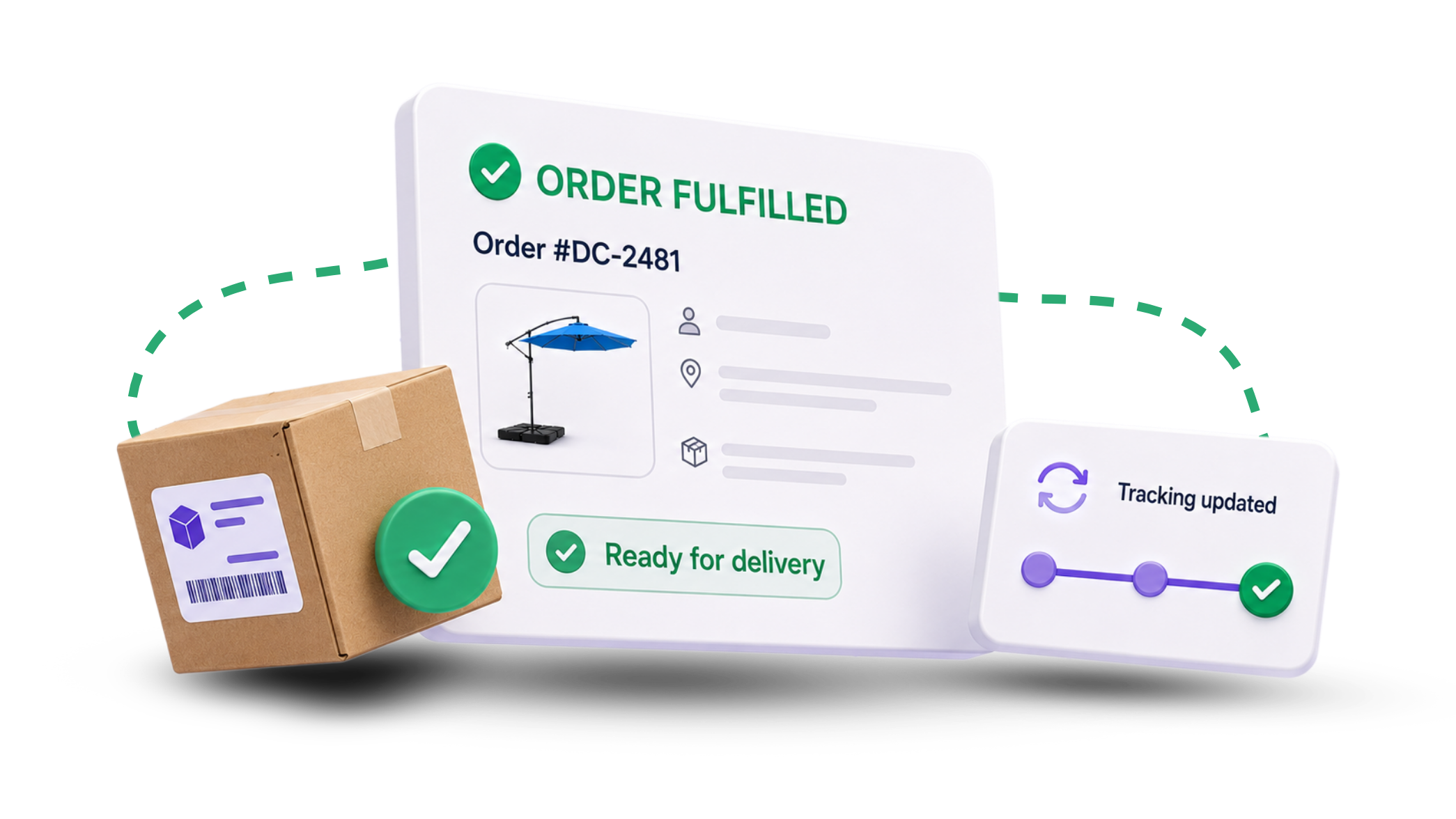 Illustrative example: order fulfilled with tracking in Shopify